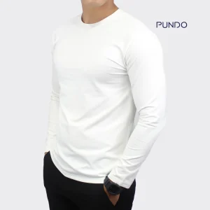 Áo thun nam tay dài màu đen cao cấp Hàn Quốc phông trơn vải caton Pundo ATPD25