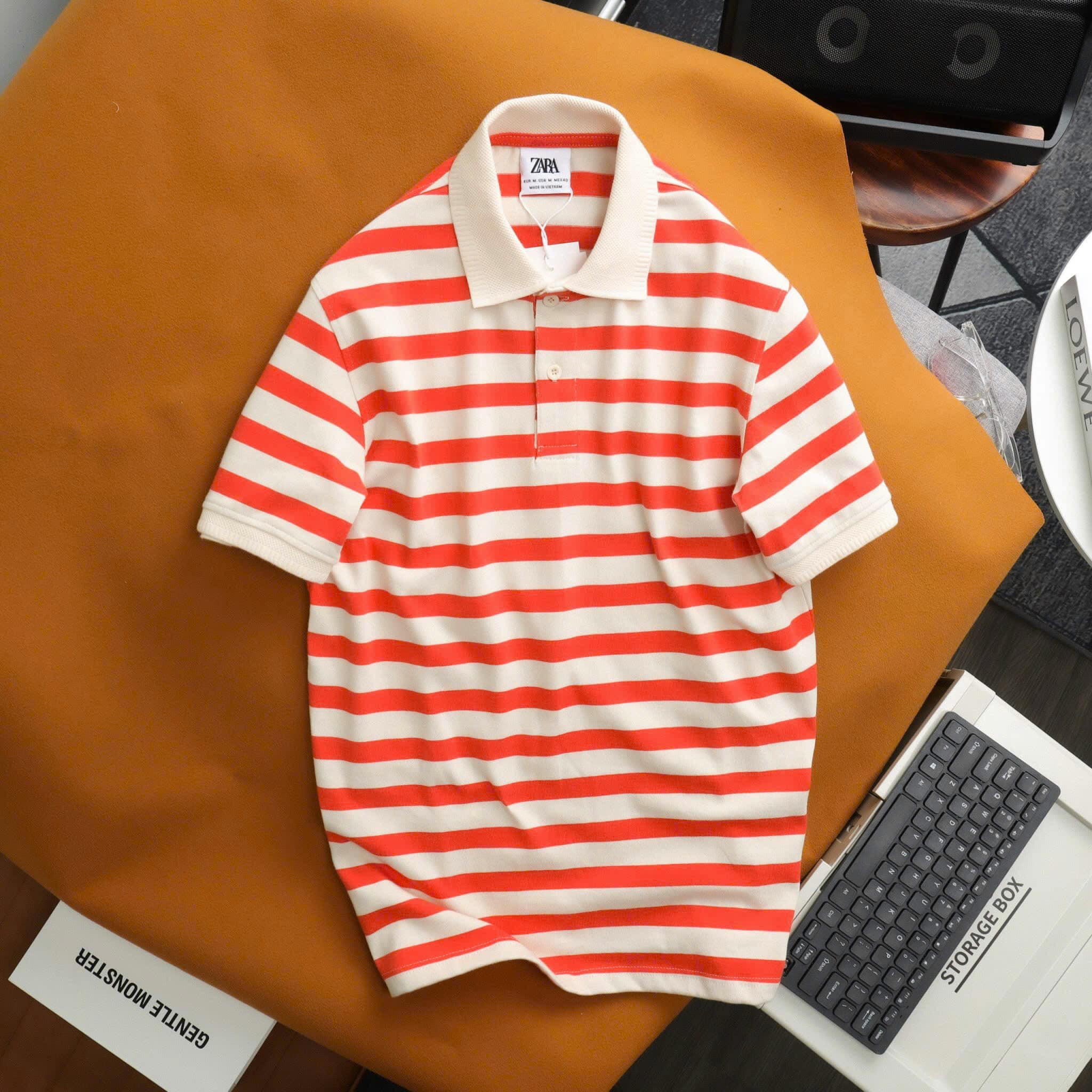 ao-polo-soc-zara-basic-2 áo polo sọc zara basic