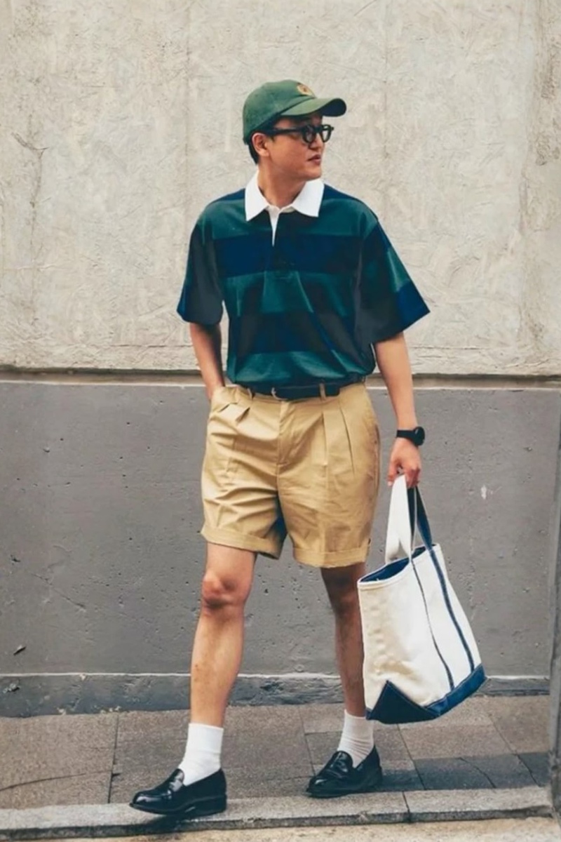 Áo thun kẻ ngang Breton stripe nam phong cách hải quân Pháp, casual vintage trẻ trung