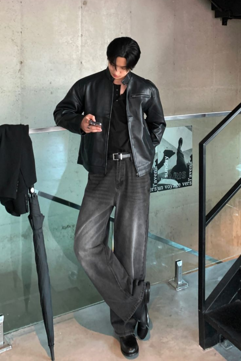 Áo khoác da biker nam cổ điển, biểu tượng phong cách nổi loạn vintage thập niên 50s-60s