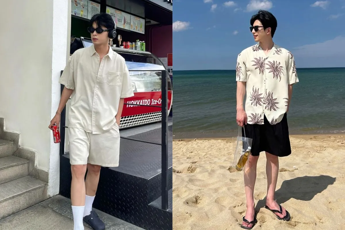 Cách phối đồ với quần short trắng nam